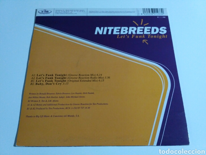 Discos de vinilo: Nitebreeds - Lets Funk Tonight - Foto 2