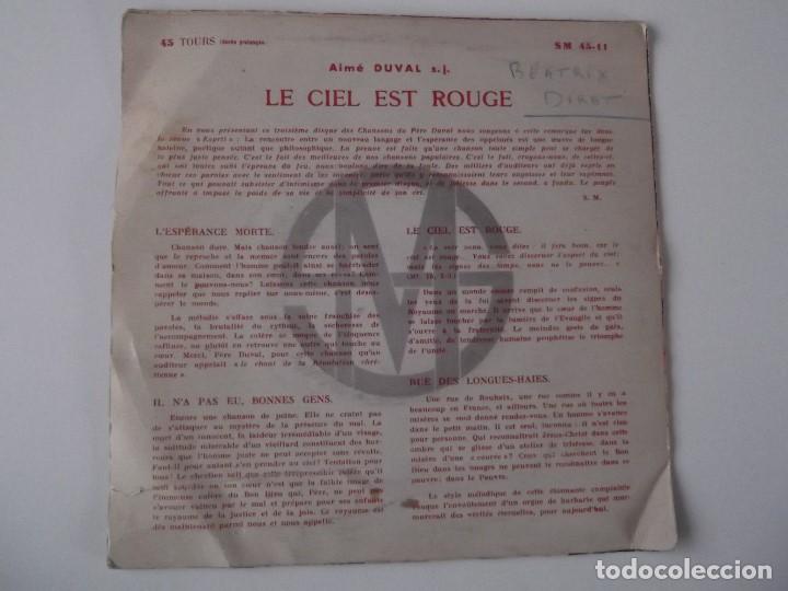Discos de vinilo: AIME DUVAL - Le ciel est rouge - Foto 2