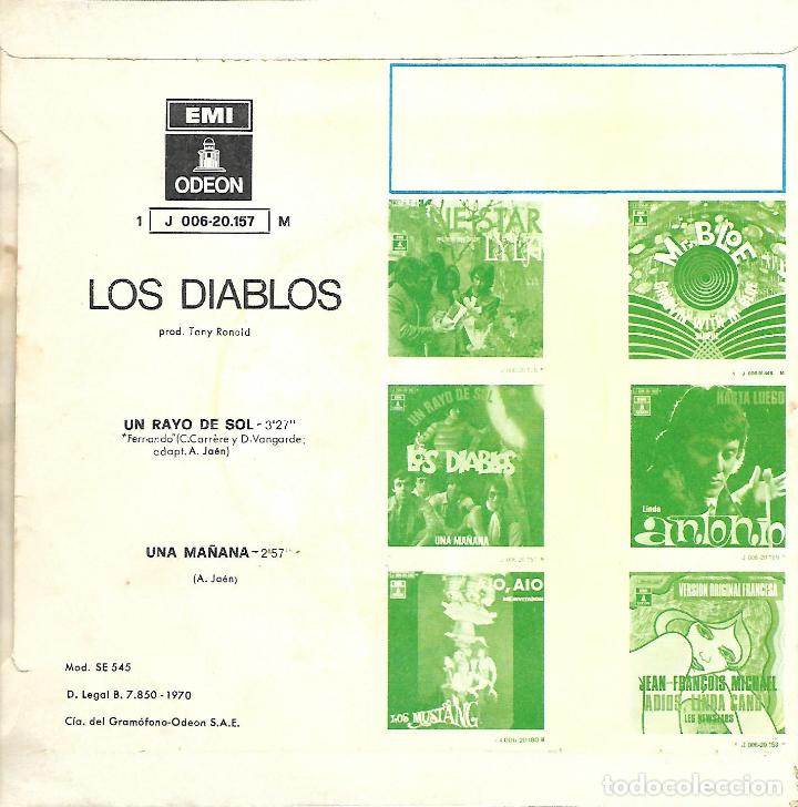 Discos de vinilo: LOS DIABLOS - UN RAYO DE SOL (EMI-ODEON - 1970) - Foto 2