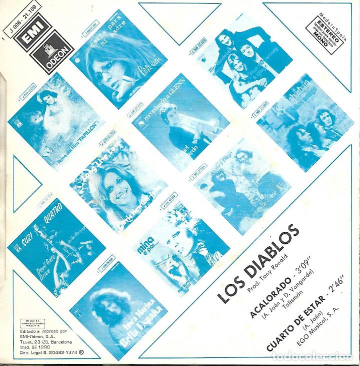 Discos de vinilo: LOS DIABLOS - ACALORADO (EMI-ODEON - 1974) - Foto 2