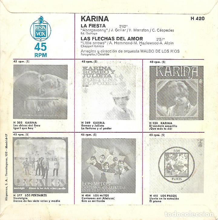 Discos de vinilo: KARINA (HISPAVOX-1968) - Foto 2