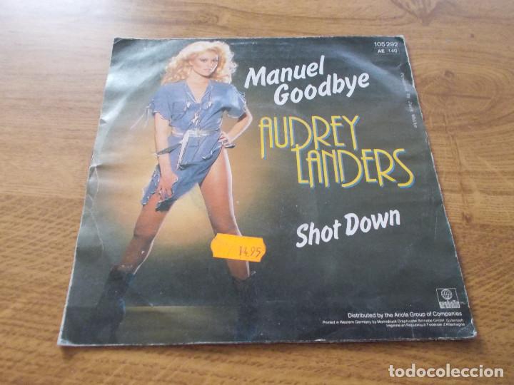 Discos de vinilo: AUDREY LANDERS. MANUEL GOODBYE. SHOT DOWN. - Foto 2