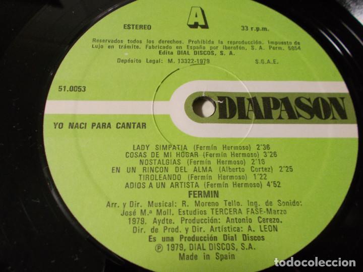Discos de vinilo: FERMIN. YO NAC&Iacute; PARA CANTAR. - Foto 4
