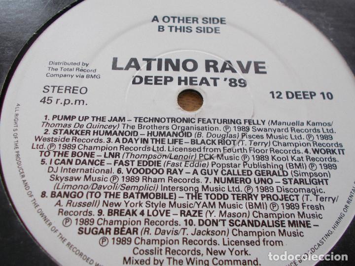 Discos de vinilo: DEEP HEAT. LATINO RAVE.  MAXI - Foto 2