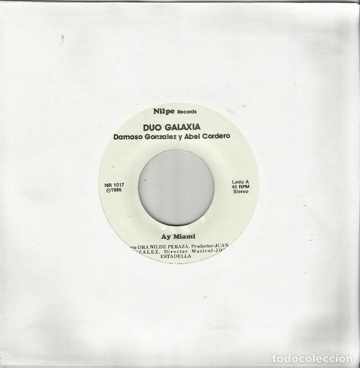 Disques de vinyle: duo galaxia single promocional ay miami - cubana 1986
