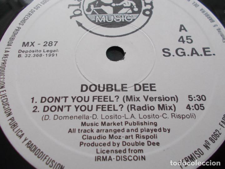 Discos de vinilo: DOUBLE DEE. DON&acute;T YOU FEEL.? MAXI - Foto 3
