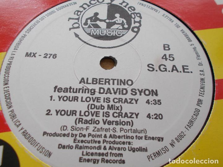 Discos de vinilo: ALBERTINO. FEATURING DAVID SYON.SPECIAL D.J. EDIT.. MAXI - Foto 3