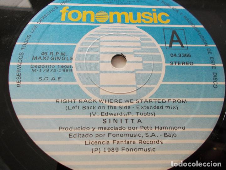 Discos de vinilo: SINITTA. RIGHT BACK WHERE WE STARTED FROM. - Foto 4