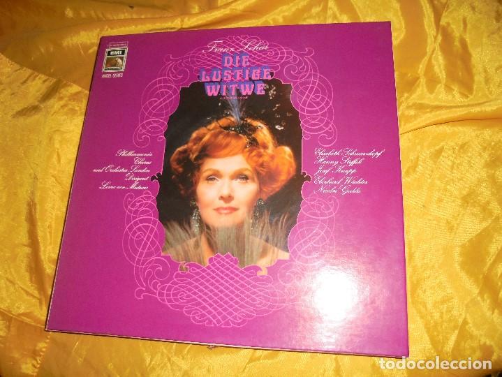 Discos de vinil: DIE LUSTIGE WITWE.FRANK LEHAR. CAJA CON 2 LP&acute;S + LIBRETO. EMI / LA VOZ DE SU AMO, 1963.IMPECABLES