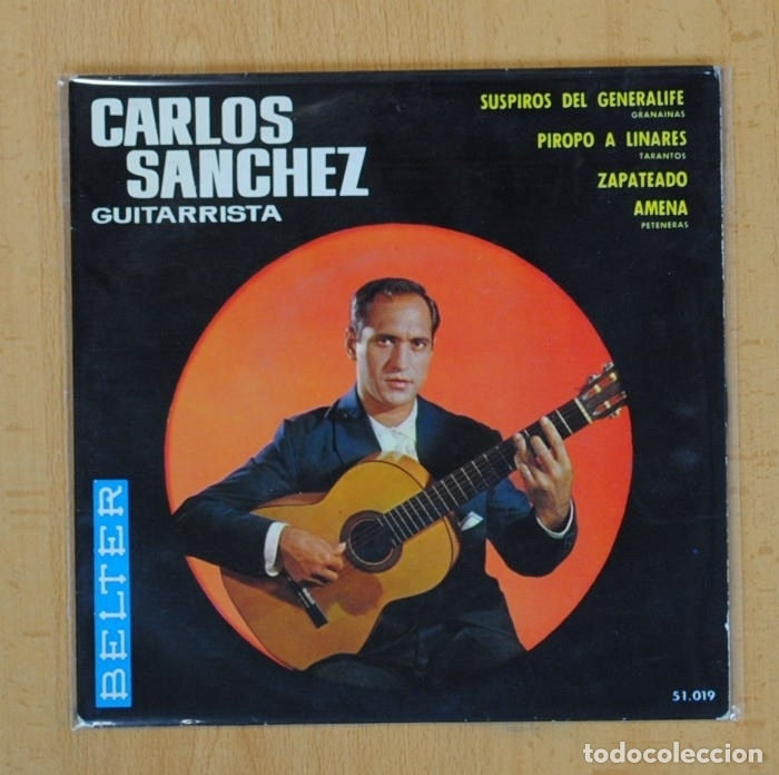 Discos de vinilo: CARLOS SANCHEZ - SUSPIROS DEL GENERALIFE + 3 - EP - Foto 1
