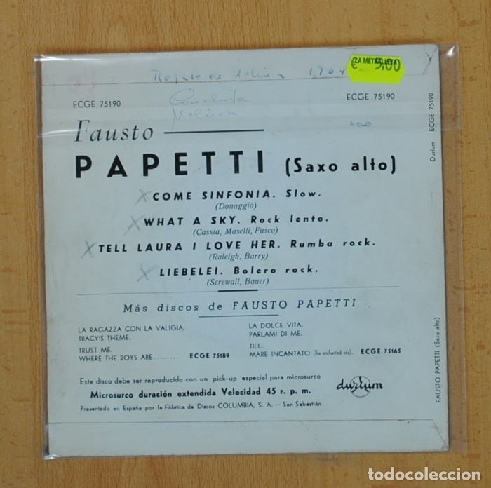 Discos de vinilo: FAUSTO PAPETTI - COME SINFONIA + 3 - EP - Foto 2