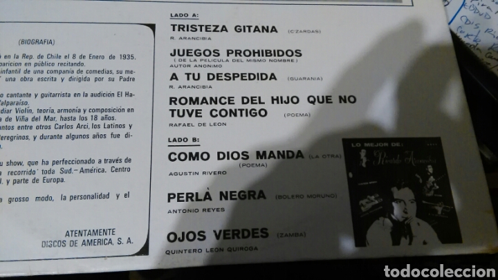 Discos de vinilo: Lo mejor de ricardo arancibia lp - Foto 2