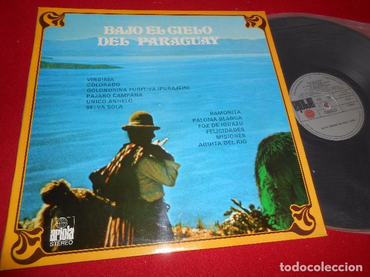 Disques de vinyle: BAJO EL CIELO DEL PARAGUAY LP 1975 ARIOLA SPAIN FAUSTINO GALARZA+DAMIAN CENA+TRIO PARANA+ETC