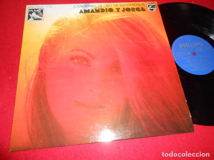 Vinyl records: AMANDIO Y JORGE CANCIONES ORO DE SUDAMERICA LP 1975 PHILIPS SPAIN