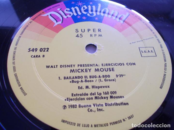 Discos de vinilo: EJERCICIOS CON MICKEY MOUSE.MEZCLA GIMNASTICA, PONTE EN FORMA CON MICKEY MOUSE - Foto 4