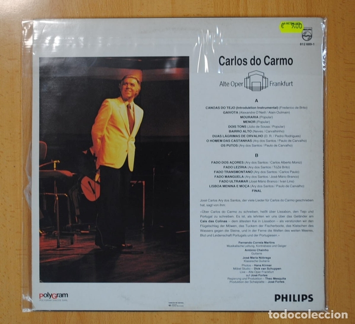 Discos de vinilo: CARLOS DO CARMO - LIVE - LP - Foto 2