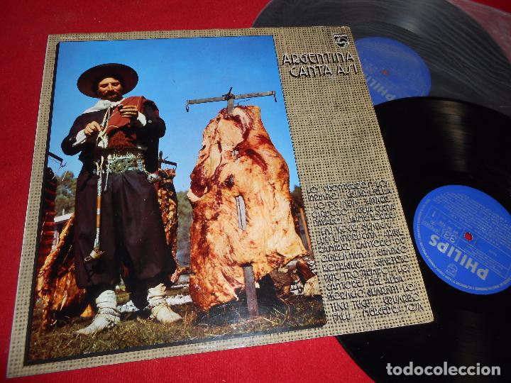 Discos de vinilo: ARGENTINA CANTA ASI 2LP 1972 PHILIPS GATEFOLD ESPANA RECOPILATORIO LOS FRONTERIZOS+CESAR ISELLA+ETC