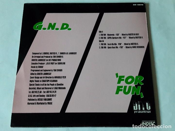 Discos de vinilo: G.N.D. - For Fun (Remixes) - 1992 - Foto 2