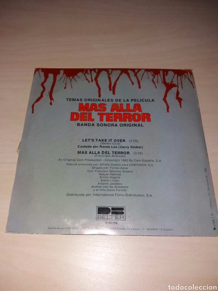 Discos de vinilo: Single MAS ALL&Aacute; DEL TERROR - Foto 2