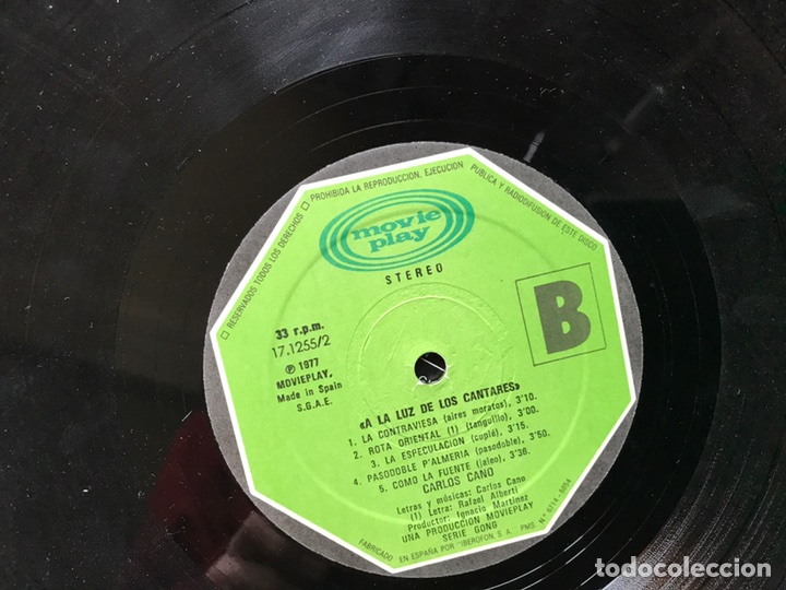 Discos de vinilo: A La Luz de los cantares. Carlos Cano - Foto 5
