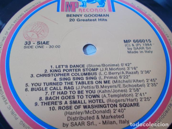 Discos de vinilo: BENNY GOODMAN. 20 GREATEST HITS. - Foto 5