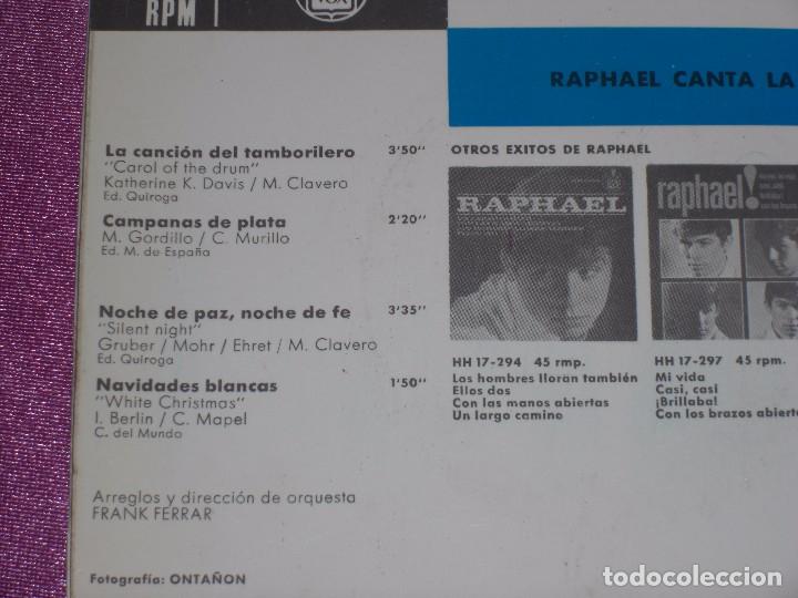 Discos de vinilo: RAPHAEL - CANTA LA NAVIDAD - EP HISPAVOX 1965 - Foto 4