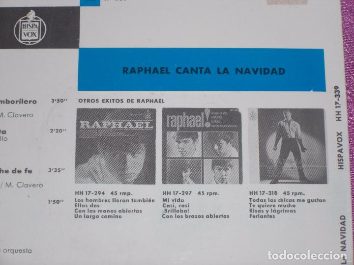 Discos de vinilo: RAPHAEL - CANTA LA NAVIDAD - EP HISPAVOX 1965 - Foto 5