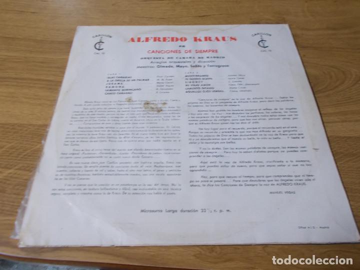 Discos de vinilo: ALFREDO KRAUS. CANCIONES DE SIEMPRE. - Foto 2
