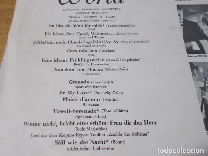 Discos de vinilo: FRITZ WUNDERLICH. YOU ARE MY WORLD - Foto 3