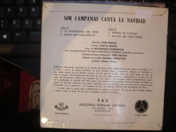 Discos de vinilo: SOR CAMPANAS CANTA LA NAVIDAD - Foto 2
