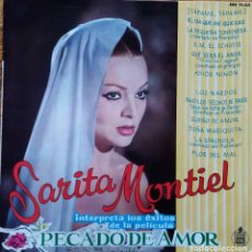 Disques de vinyle: SARITA MONTIEL SARA, PECADO DE AMOR. ÉXITOS DE LA PELÍCULA. LP ORIGINAL LABEL HISPAVOX AZUL OSCURO. Lote 105987567