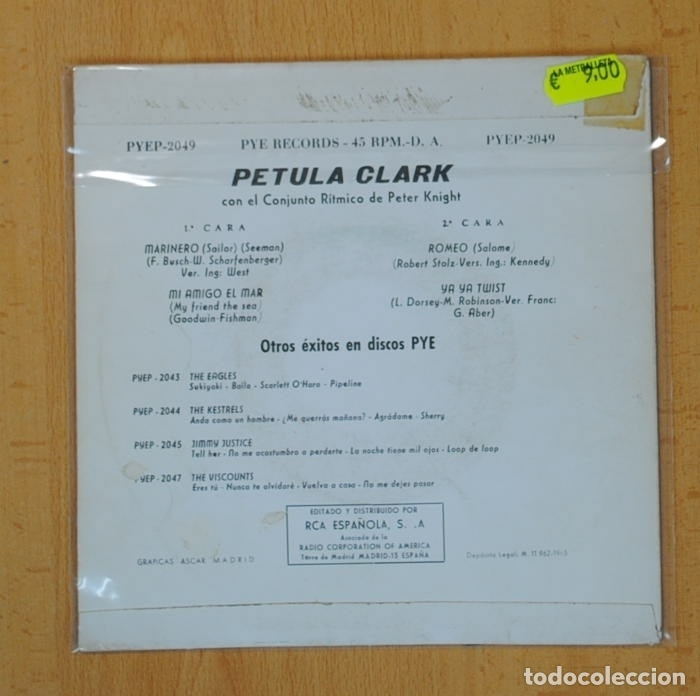 Discos de vinilo: PETULA CLARK - MARINERO + 3 - EP - Foto 2