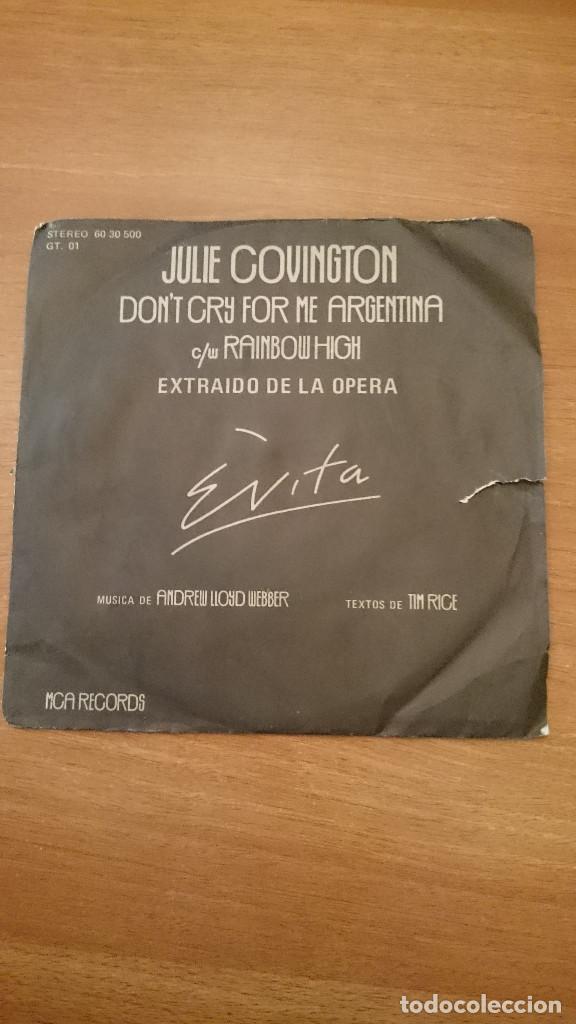 Discos de vinilo: DISCO JULIE COVINGTON - EVITA - - Foto 1