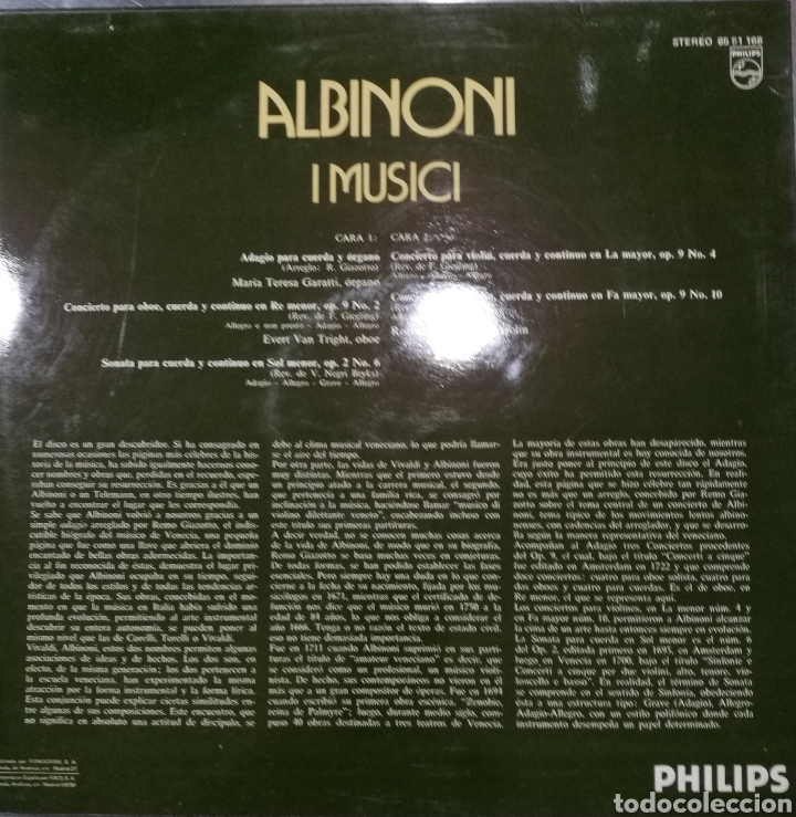 Discos de vinilo: Albinoni I Musici Philips 1978 - Foto 2