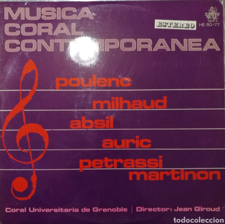 Dischi in vinile: M&uacute;sica Coral Contempor&aacute;nea ERATO 1968