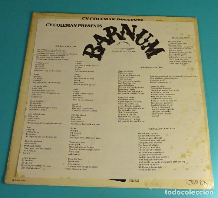 Discos de vinilo: THE CY COLEMAN TRIO. BARNUM A NEW MUSICAL - Foto 3 - 106556515