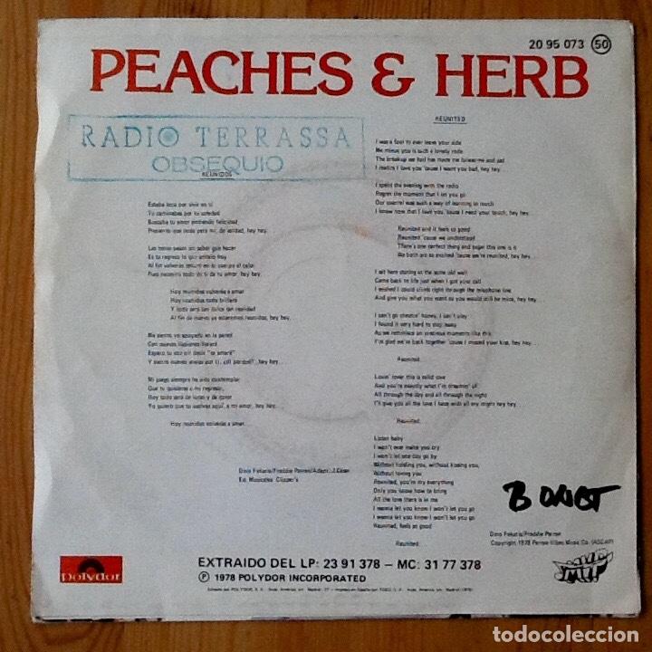 Discos de vinilo: PEACHES & HERB : REUNITED [POLYDOR - ESP 1978] - Foto 2