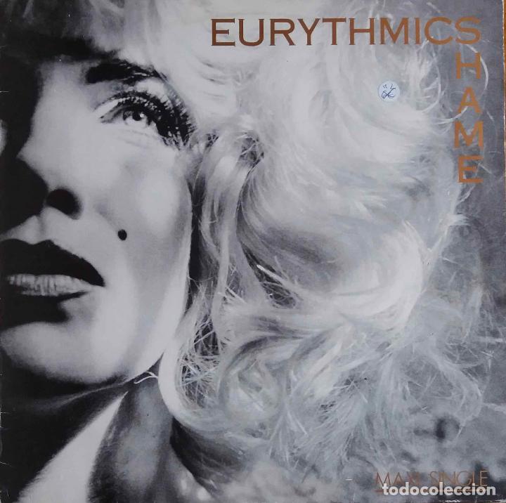 Discos de vinilo: EURYTHMICS, SHAME. MAXI SINGLE ESPA&Ntilde;A 3 TEMAS - Foto 1