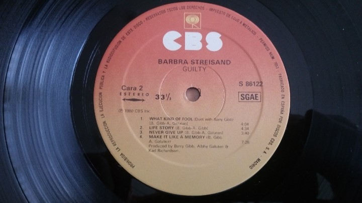 Discos de vinilo: LP GUILTY - STREISAND, CBS, 1980 - Foto 7