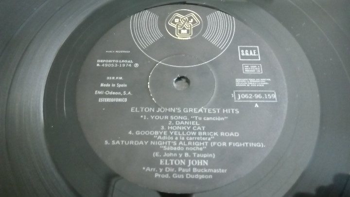 Discos de vinilo: LP ELTON JOHN - GREATEST HITS, EMI-ODEON, 1974 - Foto 4