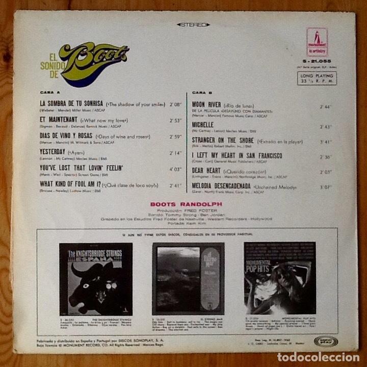 Discos de vinilo: BOOTS RANDOLPH : EL SONIDO DE BOOTS [MONUMENT - ESP 1968] - Foto 2