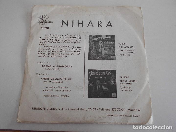 Discos de vinilo: NIHARA-SINGLE TE VAS A ENAMORAR - Foto 2