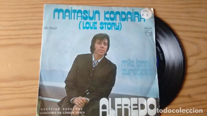 Vinyl-Schallplatten: SINGLE ( VINILO) DE ALFREDO A&Ntilde;OS 70