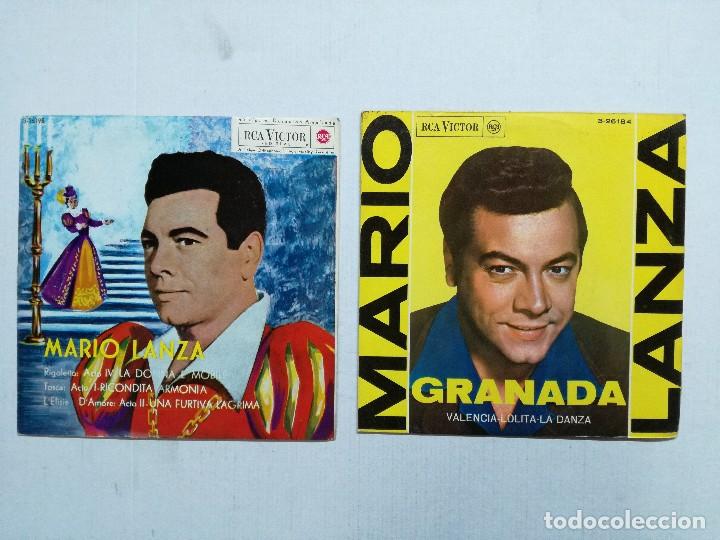 Discos de vinilo: 2 SINGLES DE MARIO LANZA - TENOR RIGOLETTO/TOSCA Y GRANADA - Foto 1
