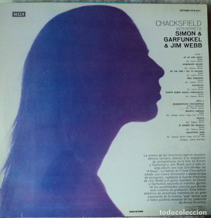 Discos de vinilo: Frank Chacksfield - Interpreta a Simon & Garfunkel - Edici&oacute;n de 1976 de Espa&ntilde;a - Foto 2