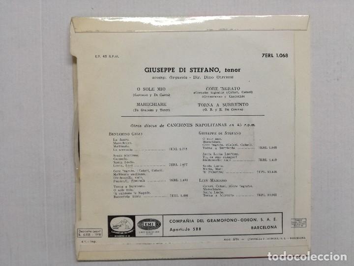 Discos de vinilo: GIUSEPPE DI STEFANO CANCIONES NAPOLITANAS - Foto 2