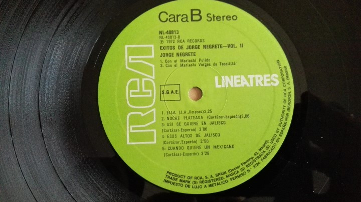 Discos de vinilo: EXITOS DE JORGE NEGRETE - LINEA TRES, 1979 - RCA - Foto 5