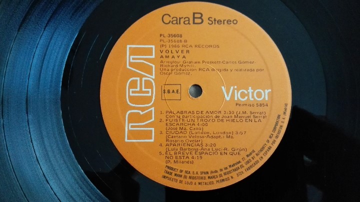 Discos de vinilo: AMAYA - VOLVER, RCA 1986 - Foto 5