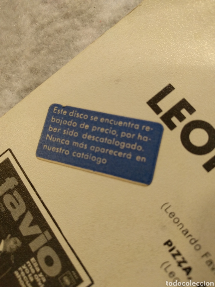 Discos de vinilo: LEONARDO FAVIO single MARIA VA/PIZZA,COCA COLA Y RISA - Foto 3