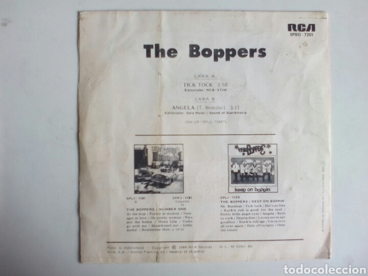 Discos de vinilo: SINGLE THE BOPPERS. TICK TOCK. ANGELA. - Foto 2
